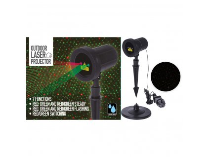 Laserový projektor se 7 barevnými efekty, 230V, voděodolný IP44 (AXY000600)