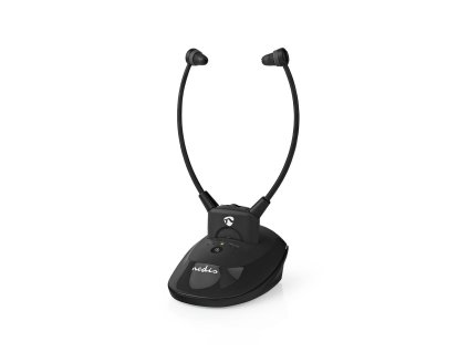Nedis HPRF020AT bezdrátová FM sluchátka in-ear s dobíjecí základnou, funkce naslouchátek