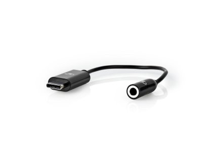 Nedis CCBP65950BK015 adaptér zástrčka USB-C - zásuvka Jack 3.5 mm, 0.15 m, černá