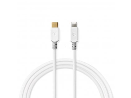 Nedis synchronizační a nabíjecí kabel zástrčka Apple Lightning 8-pin - zástrčka USB-C, 2 m, bílá (CCBW39650WT20)