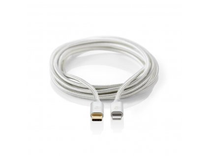 Nedis CCTB39650AL10 Apple Lightning certifikovaný kabel zástrčka Apple Lightning 8-pin - zástrčka USB-C, aluminium, 1 m
