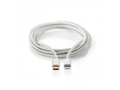 Nedis CCTB39650AL20 Apple Lightning certifikovaný kabel zástrčka Apple Lightning 8-pin - zástrčka USB-C, aluminium, 2 m