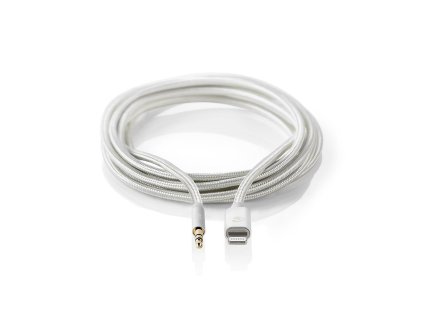 Apple Lightning Sluchátkový Kabel s Adaptérem | Apple Lightning 8kolíková zástrčka – 3,5 mm Zástrčka | 1 m | Hliníkový