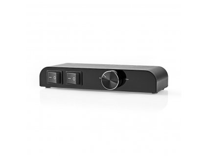 Nedis ASWI2652BK manuální audio přepínač a regulátor hlasitosti pro 2 páry reproduktorů