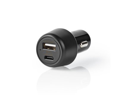 Nedis CCPD18W100BK duální CL USB nabíjecí adaptér 3.0 A s USB-A/USB-C Power Delivery, černá
