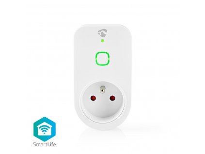 Nedis SmartLife chytrá zásuvka, monitor spotřeby, ochranný kolík, 16 A (WIFIP120EWT)