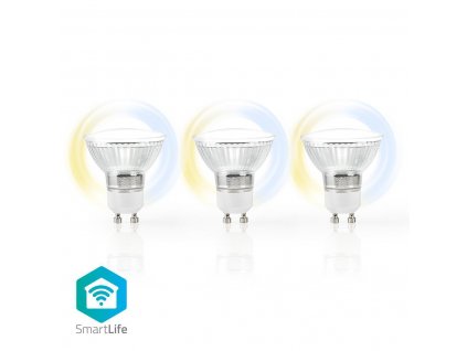 Nedis SmartLife chytrá LED žárovka GU10 5W 360lm 2700 - 6500 K, sada 3 ks (WIFILW30CRGU10)