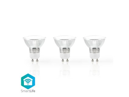 Nedis SmartLife chytrá LED žárovka GU10 5W 380lm 2700 K, sada 3 ks (WIFILW31CRGU10)