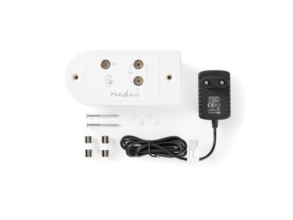 Nedis SAMP40120WT anténní zesilovač 40-862 MHz, 18 dB s regulací zesílení, 2 výstupy