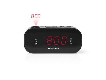 Nedis CLAR009BK radiobudík s projekcí času, 0.9" LED displej, FM rádio, duální budík