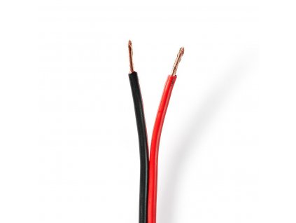 Nedis reproduktorový kabel 2 x 2.50 mm měděný, černý/červený vodič, 100 m cívka (CABR2500BK1000)