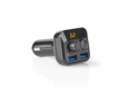 Nedis CATR120BK FM transmitter / Bluetooth / zvýraznění basů / microSD / handsfree do auta / 2 x USB 2.4A a 1A