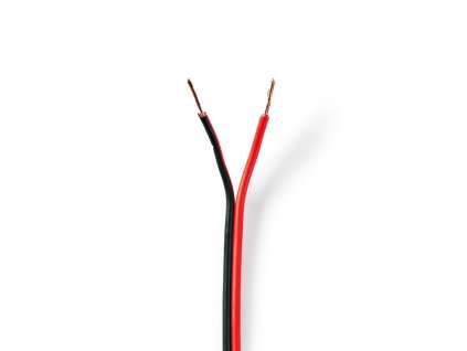 Nedis reproduktorový kabel 2 x 0.75 mm CCA, černý/červený vodič, 15 m (CAGW0750BK150)