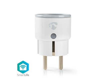 Nedis SmartLife chytrá zásuvka, monitor spotřeby, ochranný kolík, 10 A (WIFIP110EWT)