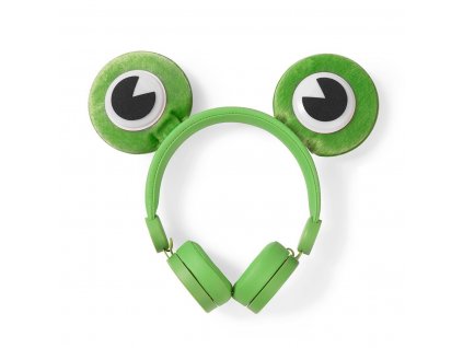Nedis® Animaticks Freddy Frog uzavřená sluchátka s odpojitelným kabelem 1.2m (HPWD4000GN)