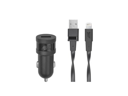 Riva Power 4215 BD2 automobilový adaptér 1,0A/ 1 USB, černá, 12V + Mfi Apple Lightning kabel