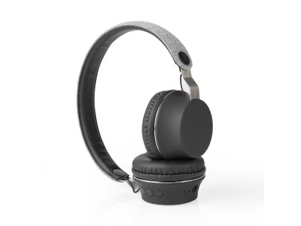 Nedis FSHP150GY bluetooth bezdrátová sluchátka s látkovým povrchem, 112 dB, provoz až 18 hodin, šedá