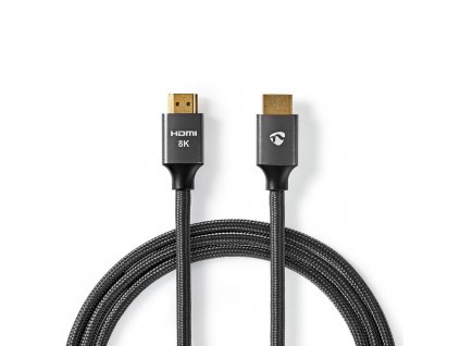 Nedis Fabritallic Ultra HD HDMI kabel, 8K až 48 GB/s, zástrčka HDMI - zástrčka HDMI, 1 m (CVTB35000GY10)