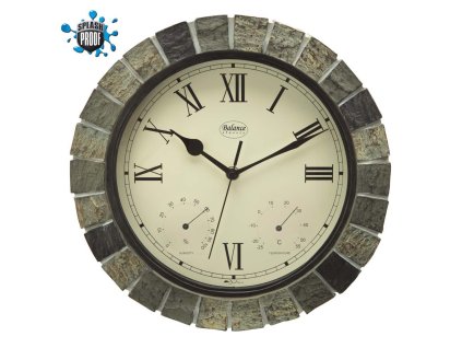 Balance | Wall Clock | Splash Proof | 30 cm | Stone Look