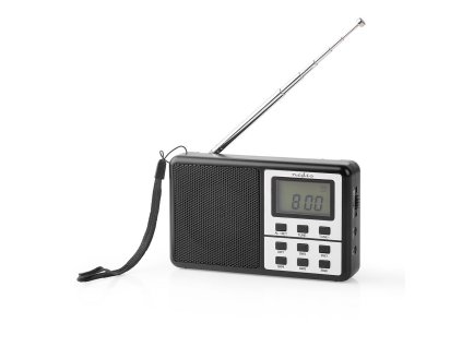 Nedis RDWR1100BK kapesní radiopřijímač FM/AM/SW 1.5 W, černá