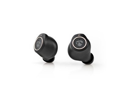 Nedis HPBT3050BK Bluetooth® bezdrátová sluchátka do uší, dotykové a hlasové ovládání, 3 hod. výdrž, nabíjecí pouzdro, černá