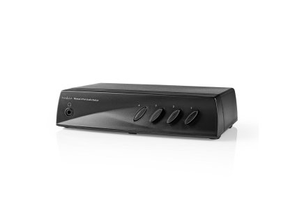 Nedis ASWI2414BK manuální audio přepínač se 4 porty + sluchátkový jack
