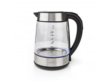 Nedis KAWK320EGS rychlovarná konvice, 2200 W, 1.7 L, skleněná