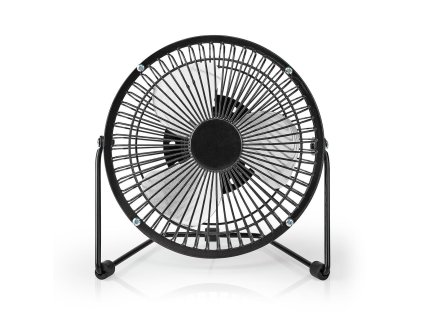 Nedis FNDK1BK15 stolní mini USB ventilátor 15 cm s kovovým tělem, černý