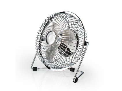 Nedis FNDK1CR15 stolní mini USB ventilátor 15 cm s kovovým tělem, chromový