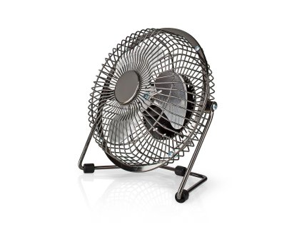 Nedis FNDK1GM15 stolní mini USB ventilátor 15 cm s kovovým tělem, kovově šedý