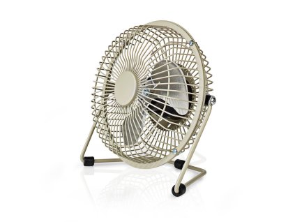 Nedis FNDK1GY15 stolní mini USB ventilátor 15 cm s kovovým tělem, šedý