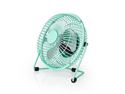 Nedis FNDK1TQ15 stolní mini USB ventilátor 15 cm s kovovým tělem, tyrkysový