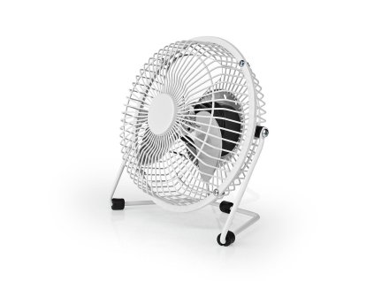 Nedis FNDK1WT15 stolní mini USB ventilátor 15 cm s kovovým tělem, bílý