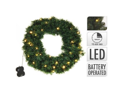 Vánoční svítící věnec 25 LED, Ø 50 cm, 3 x AA, S.I.A 767800550