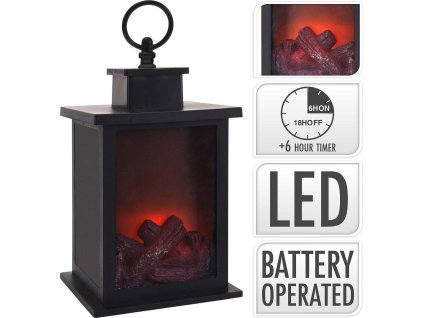 LANTERN FIREPLACE | LED | 24 CM | TIMER | BATTERY OPERATED