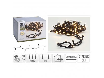 CONNECTABLE CHRISTMAS LIGHTS | STARTER SET | 100 LED | WARM WHITE | 230 V