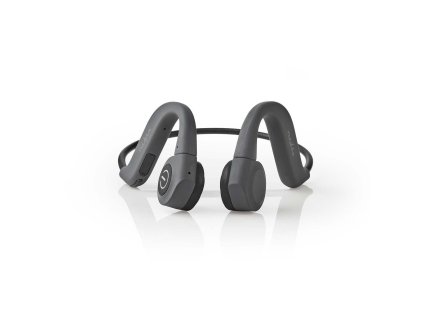Nedis HPBT5400GY Bluetooth® bezdrátová sluchátka na lícní kosti s technologií Bone Conduction, 6.5 hod. výdrž, interní paměť 8 GB, černá