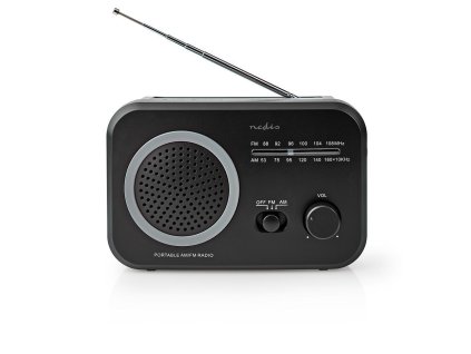Nedis RDFM1330GY přenosný radiopřijímač AM/FM 1.8 W, černá