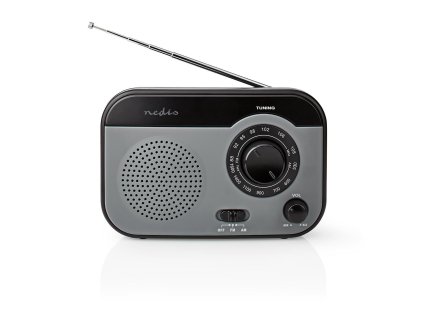 Nedis RDFM1340GY přenosný radiopřijímač AM/FM 1.8 W, šedá/černá