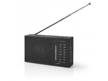 Nedis RDFM1200BK kapesní radiopřijímač AM/FM 1.5 W, černá