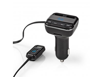 Nedis CATR123BK FM transmitter / Bluetooth® / profi mikrofon / potlačení šumu / microSD / handsfree do auta / hlasové ovládání / 2 x USB 2.4A a 1A