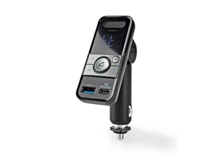 Nedis CATR130BK FM transmitter / Bluetooth® / profi mikrofon / potlačení šumu / microSD / handsfree do auta / hlasové ovládání / USB Type-C™ / 2x USB PD 18 W a 1A