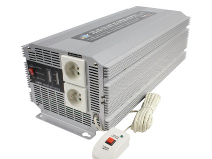 HQ měnič napětí 12 V na 230 V, 2500 W, CZ zásuvky, HQ-INV2500/12F