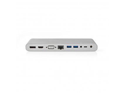 USB Typ-C Multi Dokování | Typ-C Zástrčka - 4x USB 3.0 A Zásuvka + HDMI™ výstup + VGA Zásuvka + DisplayPort Zásuvka + RJ45 (8P8C) Zásuvka + USB Typ-C Zásuvka | 0,2 m | Hliník