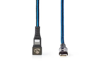 Synchronizační a Nabíjecí Kabel | USB-C-™ Zástrčka na Apple Lightning 8kolíková Zástrčka | Herní Konektor 180 ° | 2 m | Kulatý | Opletený | Černo-modrý