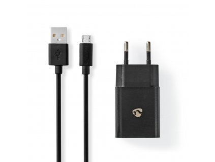 Nedis WCHAM213ABK USB napájecí adaptér 2.1 A + microUSB kabel, černá