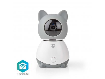 Nedis SmartLife chytrá chůvička/IP kamera, Full HD 1080p, otáčení a náklon, automatické sledování, klima senzor, ukolébavka (WIFICI30CGY)