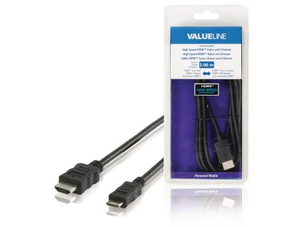 High Speed HDMI Kabel s Ethernetem HDMI Konektor - HDMI Mini Konektor 2.00 m Černá