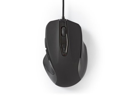Nedis MSWD400BK USB myš, 800 / 1200 / 2400 / 3200 dpi, 6 tlačítek, černá