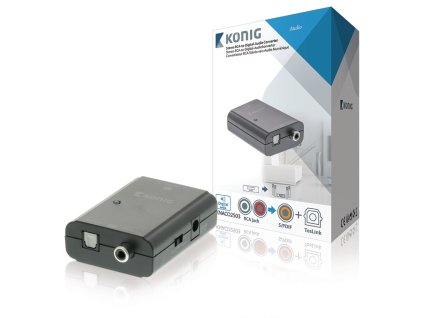 Převodník analog stereo RCA na TosLink + S/PDIF König, KNACO2503